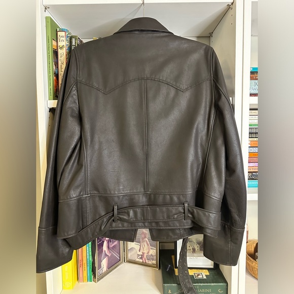 Ralph Lauren Dark Brown Leather Motorcycle Jacket - Picture 11 of 12